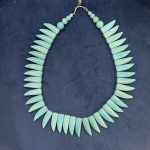 Turquoise Spike Statement Necklace – Boho Southwestern Style